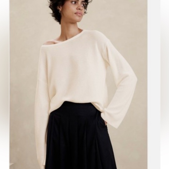 Banana Republic Factory Boat-Neck Cotton Modal Sweater Knitwear Medium - Picture 1 of 8